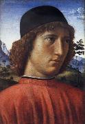 Domenico Ghirlandaio Portrait of a young man in red painting